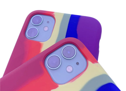 Rainbow Liquid Silicone Shockproof Full Coverage Protective Case, For iPhone 11 Pro