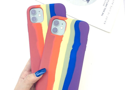 Rainbow Liquid Silicone Shockproof Full Coverage Protective Case, For iPhone 11 Pro