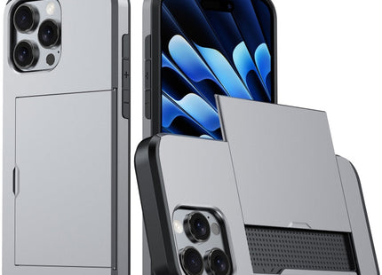 Shockproof Armor Phone Case with Card Slot, For iPhone 16