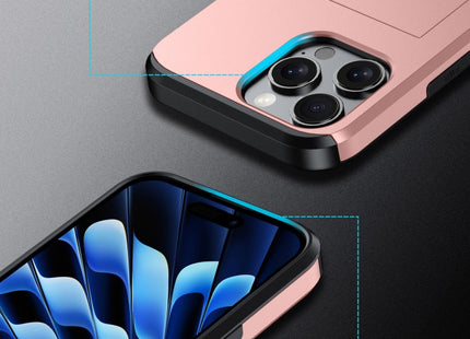 Shockproof Armor Phone Case with Card Slot, For iPhone 16