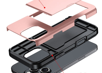 Shockproof Armor Phone Case with Card Slot, For iPhone 16