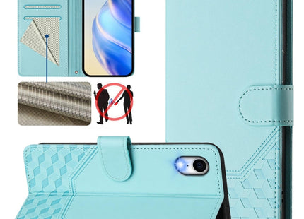 Honeycomb Embossing RFID Leather Phone Case, For iPhone XR, For iPhone XS Max, For iPhone 8 Plus / 7 Plus