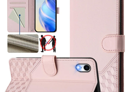 Honeycomb Embossing RFID Leather Phone Case, For iPhone XR, For iPhone XS Max, For iPhone 8 Plus / 7 Plus
