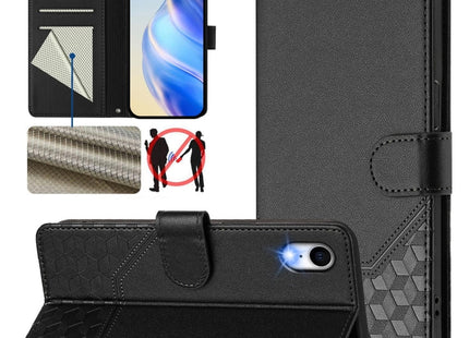 Honeycomb Embossing RFID Leather Phone Case, For iPhone XR, For iPhone XS Max, For iPhone 8 Plus / 7 Plus