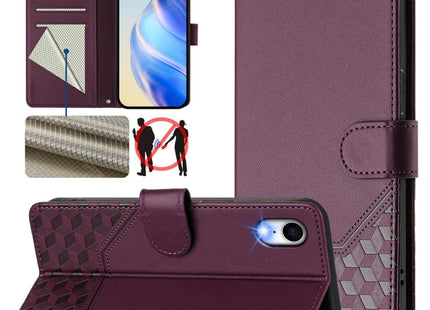 Honeycomb Embossing RFID Leather Phone Case, For iPhone XR, For iPhone XS Max, For iPhone 8 Plus / 7 Plus