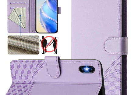 Honeycomb Embossing RFID Leather Phone Case, For iPhone XR, For iPhone XS Max, For iPhone 8 Plus / 7 Plus