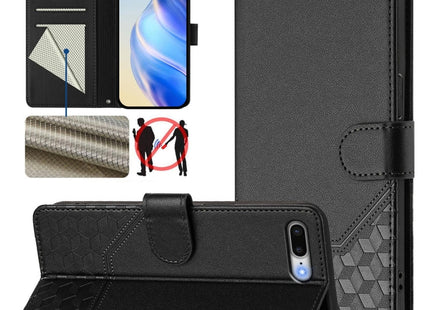 Honeycomb Embossing RFID Leather Phone Case, For iPhone XR, For iPhone XS Max, For iPhone 8 Plus / 7 Plus