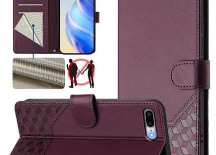 Honeycomb Embossing RFID Leather Phone Case, For iPhone XR, For iPhone XS Max, For iPhone 8 Plus / 7 Plus