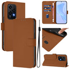 Skin Feel Solid Color Leather Phone Case with Lanyard, For Honor 200 Lite Global