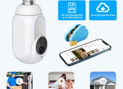 1080P Bulb Type WiFi Surveillance Camera Support Night Vision & Two-way Intercom & Motion Detection, K8