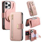 Ring Zipper Wallet RFID Blocking MagSafe Leather Phone Case, For iPhone 15 Pro, For iPhone 15 Plus, For iPhone 15