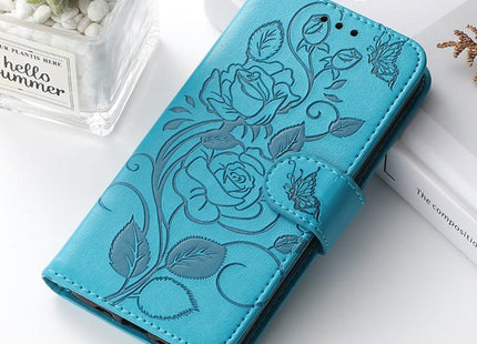 Rose Butterfly Embossed Leather Phone Case, For iPhone Air