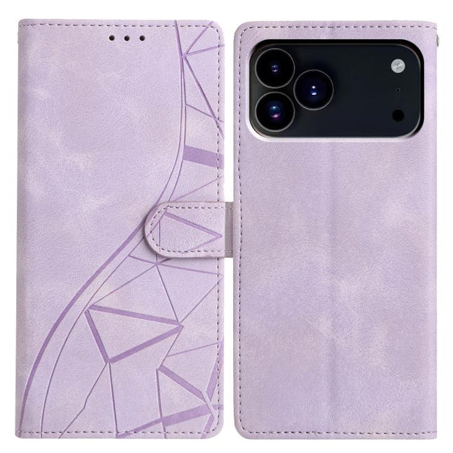 Triangles Embossed Leather Phone Case, For iPhone 18 Pro, For iPhone 18 Pro Max, For iPhone 17 Pro Max, For iPhone 17 Pro