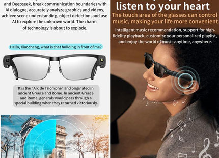 L802 Smart Glasses with 8MP HD Camera, Wi-Fi Video & Smart Assistant