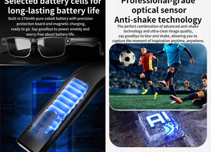 L802 Smart Glasses with 8MP HD Camera, Wi-Fi Video & Smart Assistant