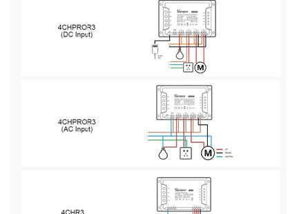 Sonoff 4CHPROR3 Mobile Phone Smart Home Switch Four-way Controller, Support Long-range Control Timing