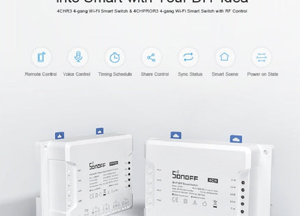Sonoff 4CHPROR3 Mobile Phone Smart Home Switch Four-way Controller, Support Long-range Control Timing
