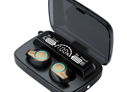 M18 Bluetooth 5.1 LED Display Screen Waterproof Wireless Bluetooth Earphone with Charging Box, M18