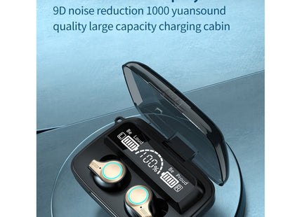 M18 Bluetooth 5.1 LED Display Screen Waterproof Wireless Bluetooth Earphone with Charging Box, M18