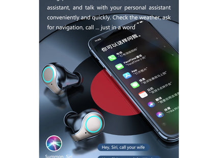 M18 Bluetooth 5.1 LED Display Screen Waterproof Wireless Bluetooth Earphone with Charging Box, M18