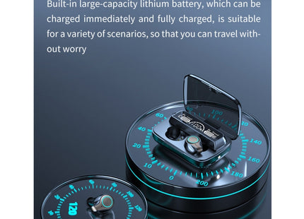 M18 Bluetooth 5.1 LED Display Screen Waterproof Wireless Bluetooth Earphone with Charging Box, M18