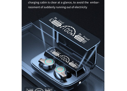 M18 Bluetooth 5.1 LED Display Screen Waterproof Wireless Bluetooth Earphone with Charging Box, M18