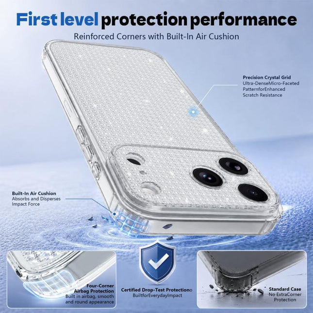 Sparkling Diamond Glitter Airbag Phone Case, For iPhone 14, For iPhone 14 Pro, For iPhone 14 Pro Max, For iPhone 13 Pro Max