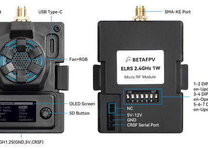 BetaFPV ELRS Micro TX Module 2.4Ghz 1W