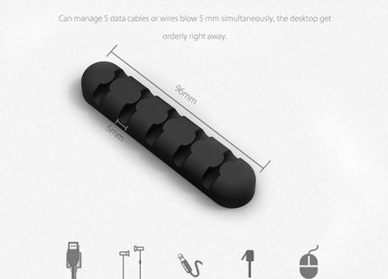 ORICO CBS5 Silicone Material Desktop Cable Manager Winder Fixer, Size: 9.6*2*1.2cm
