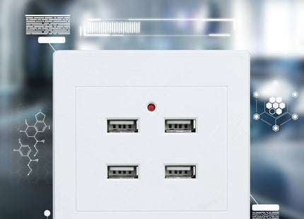 5V 3.1A 4 Ports USB Wall Charger Adapter Dock Station Socket Power Panel, 36V input