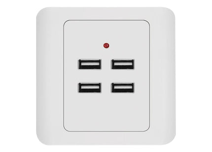 5V 3.1A 4 Ports USB Wall Charger Adapter Dock Station Socket Power Panel, 36V input