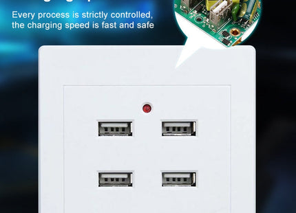 5V 3.1A 4 Ports USB Wall Charger Adapter Dock Station Socket Power Panel, 36V input