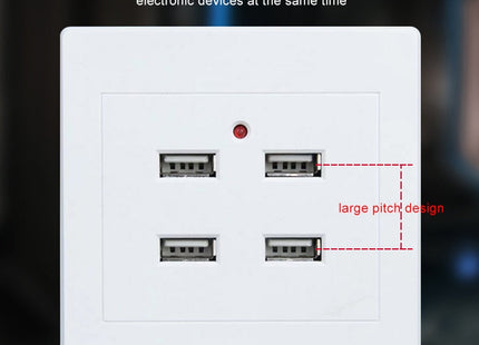 5V 3.1A 4 Ports USB Wall Charger Adapter Dock Station Socket Power Panel, 36V input