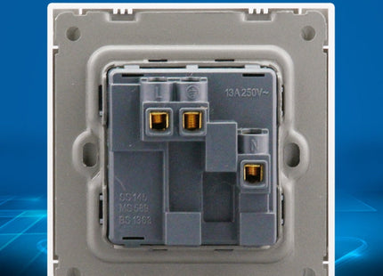 86 Type PC 13A Three Hole Power Socket with Light Switch, UK Plug