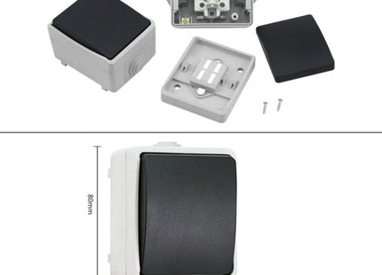 IP44 Waterproof Kitchen Bathroom Single Control Switch, EU Plug