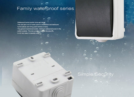 IP44 Waterproof Kitchen Bathroom Single Control Switch, EU Plug