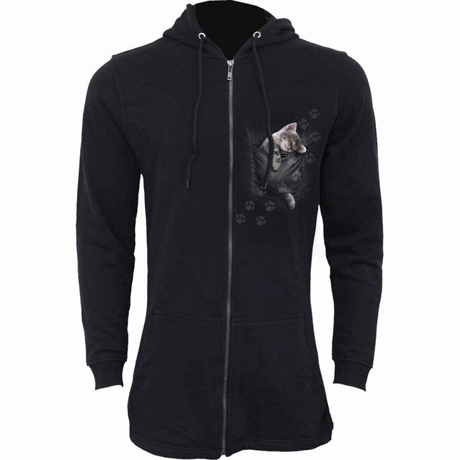 POCKET KITTEN - Ladies Fish Tail Full Zip Hoody - Zip Sleeve