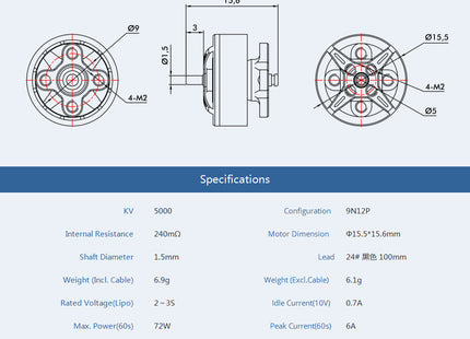 TMotor F1204 Motor (5000kV, 6500kV)