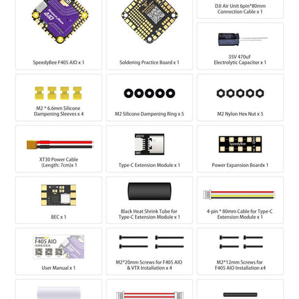 SpeedyBee F405 AIO 40A Bluejay 25.5x25.5 3-6S Flight Controller