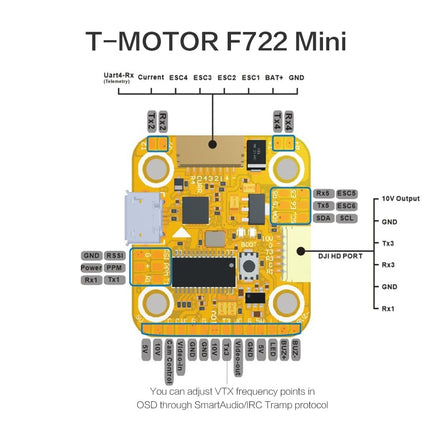 T-Motor F7 Mini Flight Controller (HD +OSD +VTX Switch)