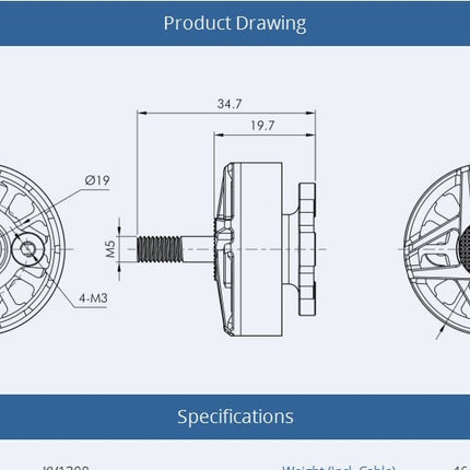 T Motor F90 2806.5 6S Long Range Motor
