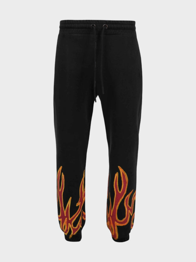 Graffiti Flames Sweatpants Black Red