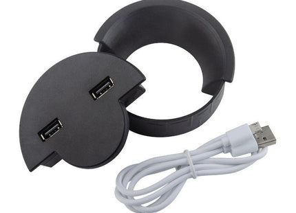 80mm Desktop Outlet USB Cable Wire Hole Cover Round Winder Holder, 80mm
