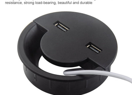 80mm Desktop Outlet USB Cable Wire Hole Cover Round Winder Holder, 80mm