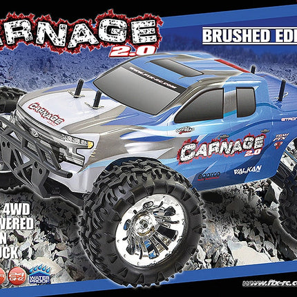 FTX Carnage 2.0 1/10 4WD Brushed Truck RTR (Blue / Red)
