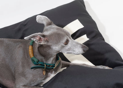 Dog Bed Big WOOF in Black Velvet