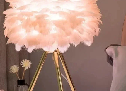 Feather LED Table Lamp | Designer Bedside Light UK