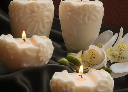 Flower Pillar Candle Duo