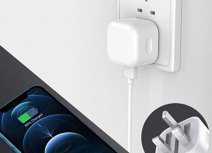 20W Foldable Dual USB-A & USB-C Fast Charger Adapter for Samsung Galaxy, iPhones & Android