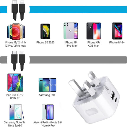 20W Foldable Dual USB-A & USB-C Fast Charger Adapter
